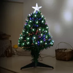 Choinka światłowodowa niskonapięciowa, Zimna biel, 120 cm - 8433325305765