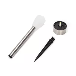 Lampka solarna wbijana ogrodowa z metalu biała ciepła wymiary 372/55mm - 8433325321543