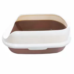 Otwarta kuweta dla kota z szufelką brązowa rozmiar L 55x39x19cm - 8719138049790