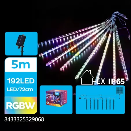 Solarna taśma świetlna z deszczem meteorytów 30 cm, RGBY, 5 m - 8433325329068