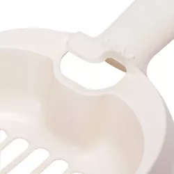 Plastikowa łopatka z sitkiem do żwirku rozmiar 26x11.6x3.5cm biała - 8719138210923