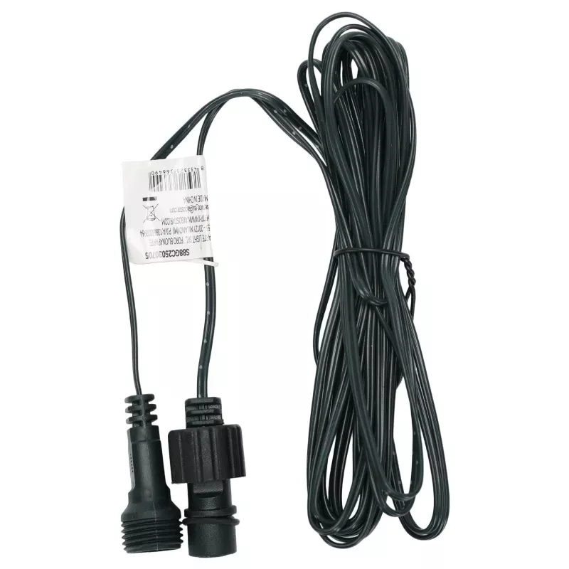 Ciemnozielony 5-metrowy dwu żyłowy przedłużacz do lampek choinkowych - 8433325366490