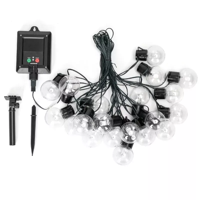 Girlanda solarna z kulkami G50 długość 10 m 20 białych ciepłych bąbli - 8433325329198