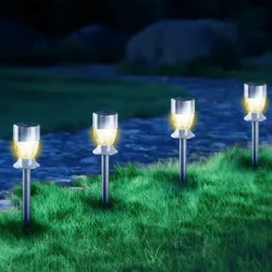 Ambientowa lampa ogrodowa solarna LED ze stali nierdzewnej diament - 8433325321703