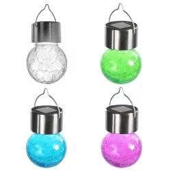 Ambientowa lampa ogrodowa solarna LED ze stali nierdzewnej pęknięta - 8433325321581