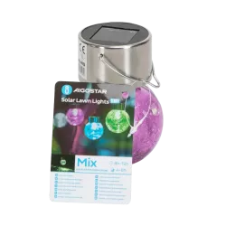 Ambientowa lampa ogrodowa solarna LED ze stali nierdzewnej pęknięta - 8433325321581