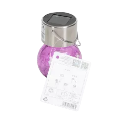 Ambientowa lampa ogrodowa solarna LED ze stali nierdzewnej pęknięta - 8433325321581