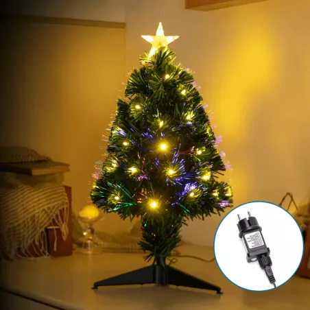 Choinka światłowodowa niskonapięciowa, Ciepła biel, 120 cm - 8433325305758