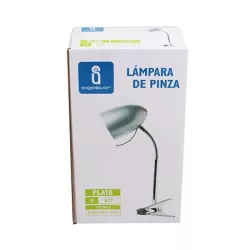 Lampa biurkowa z klipsem elastyczna bez źródła światła Srebrna E27 - 8433325182281