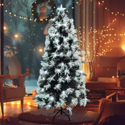 Choinka 120cm zielone drzewko zestaw z białymi chłodnymi lampkami led - 8433325368180