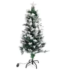 Choinka 120cm zielone drzewko zestaw z białymi chłodnymi lampkami led - 8433325368180