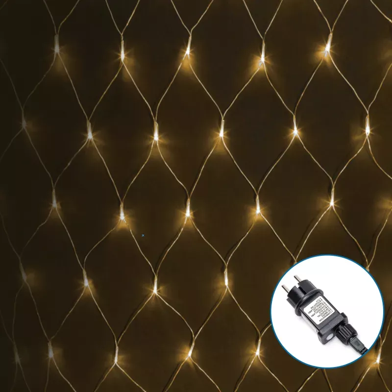 Siatka 200 led 3x1.5m ciepła kurtyna zewnętrzna niskonapięciowa - 8433325381684