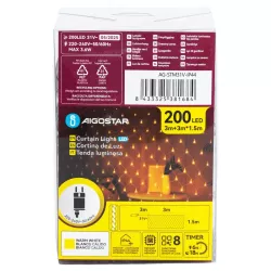 Siatka 200 led 3x1.5m ciepła kurtyna zewnętrzna niskonapięciowa - 8433325381684