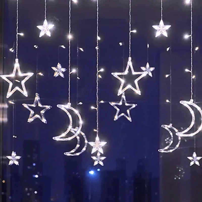 Solarne lampki sznurkowe, gwiazdy i księżyce fala, chłodna biel, 3 - 8433325365998