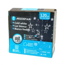 Solarne lampki sznurkowe, gwiazdy i księżyce fala, chłodna biel, 3 - 8433325365998