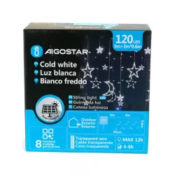 Solarne lampki sznurkowe, gwiazdy i księżyce fala, chłodna biel, 3 - 8433325365998