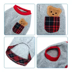 Bluza dres XS 20 cm golf dla psa z naszywką misia miękka i wygodna - 8719138065714