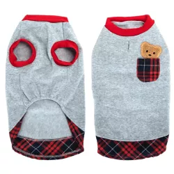 Bluza dres M 30 cm golf dla psa z naszywką misia miękka i wygodna - 8719138065738