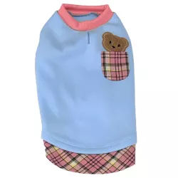 Bluza dres L 35 cm golf dla psa z naszywką misia miękka i wygodna - 8719138065745