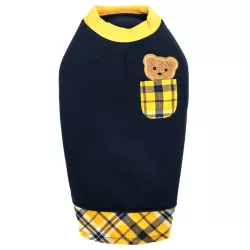 Bluza dres L 35 cm golf dla psa z naszywką misia miękka i wygodna - 8719138065745