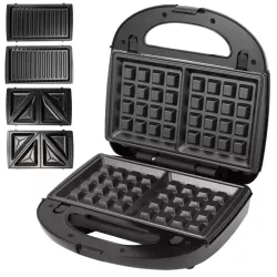 Opiekacz do kanapek gofrów ANTHONY o mocy 800 W z 3 zestawami płytek - 8433325411916