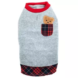 Bluza dres XL 40 cm golf dla psa z naszywką misia miękka i wygodna - 8719138065752