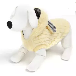 Płaszcz zimowy M 30 cm dla psa z kapturem miękki ciepły puszysty - 8719138065554