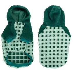 Płaszcz zimowy S 25 cm w kratkę dla psa z kapturem miękki i ciepły - 8719138065608