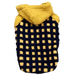 Płaszcz zimowy S 25 cm w kratkę dla psa z kapturem miękki i ciepły - 8719138065608