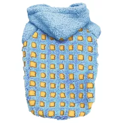 Płaszcz zimowy L 35 cm w kratkę dla psa z kapturem miękki i ciepły - 8719138065622