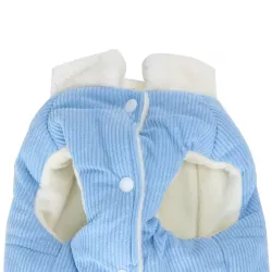 Płaszcz dla psa XS 20 cm sztruksowy w jednolitym kolorze z klamrą - 8719138065899