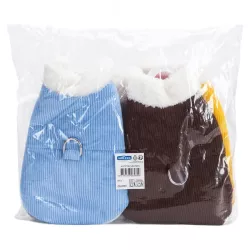 Płaszcz dla psa XS 20 cm sztruksowy w jednolitym kolorze z klamrą - 8719138065899