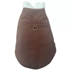 Płaszcz dla psa XXL 45 cm sztruksowy w jednolitym kolorze z klamrą - 8719138066148