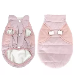 Płaszcz dla psa XXL 45 cm pikowany w jednolitym kolorze z klamrą - 8719138066940