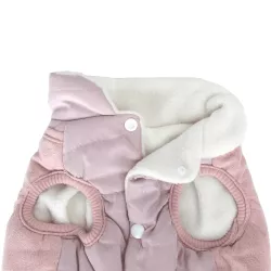 Płaszcz dla psa XXL 45 cm pikowany w jednolitym kolorze z klamrą - 8719138066940