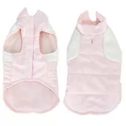 Płaszcz dla psa S 25 cm pikowany w jednolitym kolorze z białą wstawka - 8719138069231