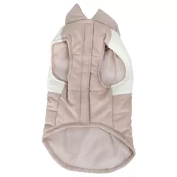 Płaszcz dla psa S 25 cm pikowany w jednolitym kolorze z białą wstawka - 8719138069231