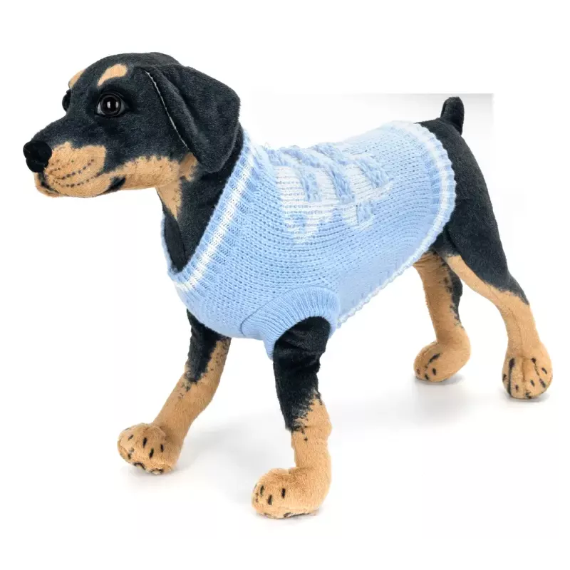 Sweter dla psa S 25 cm żakardowy z misiem miękki ciepły i wygodny - 8719138065363