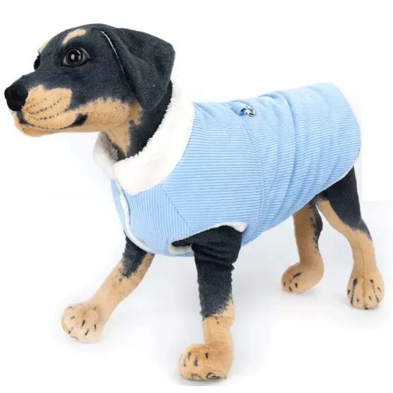 Płaszcz dla psa XL 40 cm sztruksowy w jednolitym kolorze z klamrą