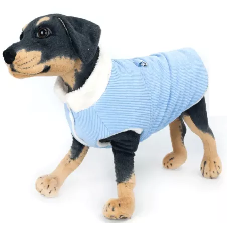 Płaszcz dla psa XXL 45 cm sztruksowy w jednolitym kolorze z klamrą - 8719138066148