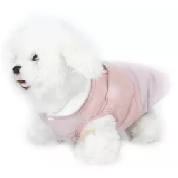 Płaszcz dla psa XXL 45 cm pikowany w jednolitym kolorze z klamrą - 8719138066940