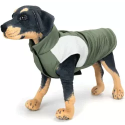 Płaszcz dla psa XXL 45cm pikowany w jednolitym kolorze z białą wstawka - 8719138069323