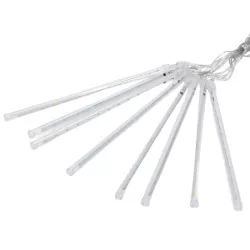 Lampki sople 8x30cm świąteczne meteory led padający śnieg ciepłe ip44 - 8433325366285