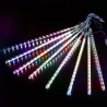 Lampki sople 8x30cm świąteczne meteory led padający śnieg RGB ip44 - 8433325366308
