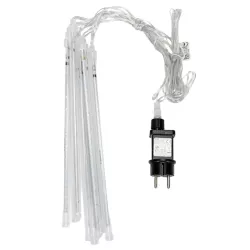Lampki sople 8x30cm świąteczne meteory led padający śnieg RGB ip44 - 8433325366308