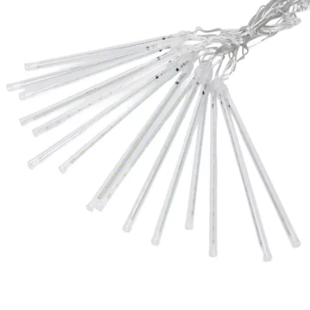 Lampki sople 16x30cm świąteczne meteory led padający śnieg ciepłe ip44 - 8433325366315