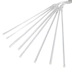 Lampki sople 8x50cm świąteczne meteory led padający śnieg zimne ip44 - 8433325366353
