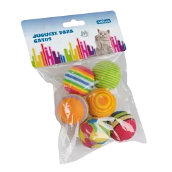 Zabawki dla kota kotka PIŁKI z pianki piłeczki kulki zabawki 6 szt - 8719138026272