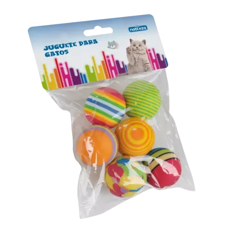 Zabawki dla kota kotka PIŁKI z pianki piłeczki kulki zabawki 6 szt - 8719138026272