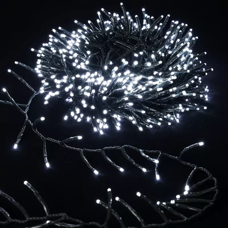 Sznur 5mb 200led Ip44 zimnych lampek choinkowych led z zasilaczem - 8433325381578